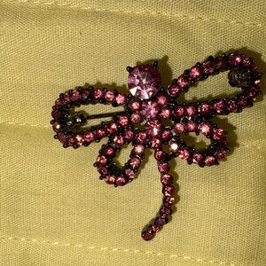 Sparkling Pink Gemstone Dragonfly Brooch $10